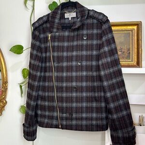 7 For All Mankind | Plaid Wool Moto Jacket